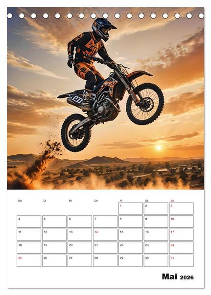 Produktbild: Vollgas und Adrenalin - Motocross-Action pur! (Tischkalender 2026 DIN A5 hoch), CALVENDO Monatskalender