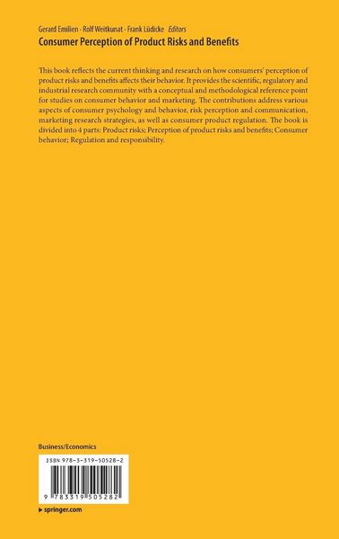 Produktbild: Consumer Perception of Product Risks and Benefits