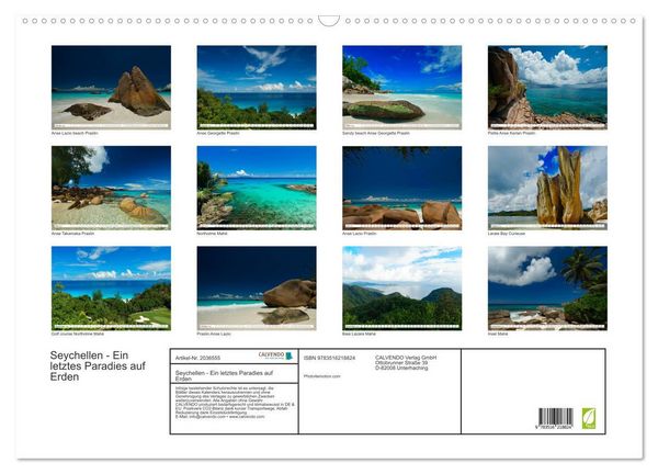 Produktbild: Seychellen - Ein letztes Paradies auf Erden (Wandkalender 2026 DIN A2 quer), CALVENDO Monatskalender