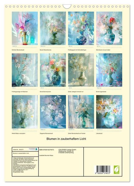 Produktbild: Blumen in zauberhaftem Licht (Wandkalender 2026 DIN A3 hoch), CALVENDO Monatskalender