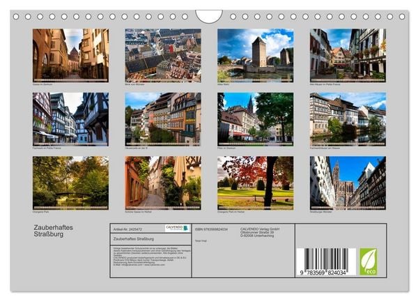 Produktbild: Zauberhaftes Stra&szlig;burg (Wandkalender 2027 DIN A4 quer), CALVENDO Monatskalender