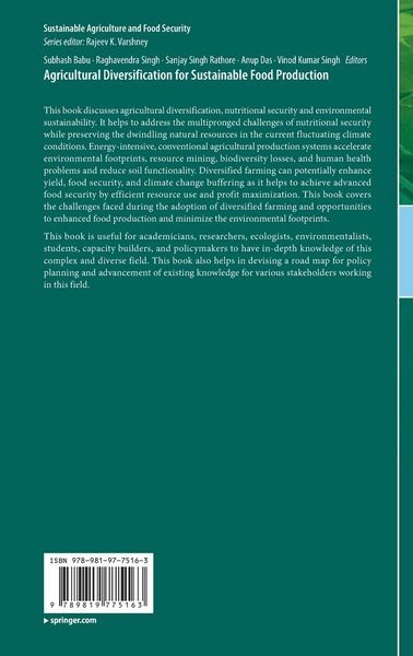 Produktbild: Agricultural Diversification for Sustainable Food Production