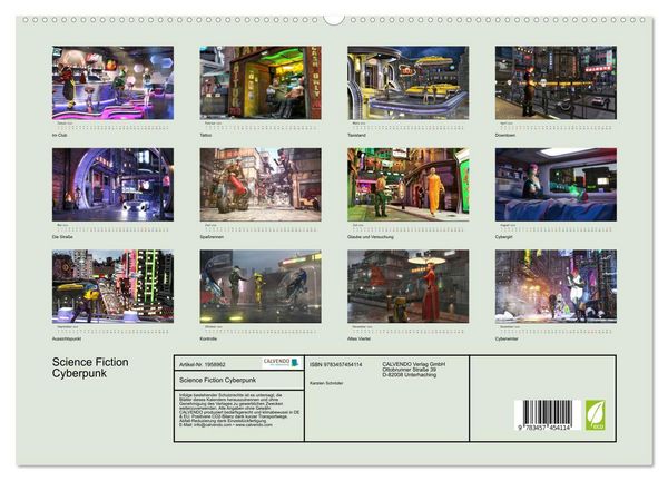 Produktbild: Science Fiction Cyberpunk (hochwertiger Premium Wandkalender 2026 DIN A2 quer), Kunstdruck in Hochglanz