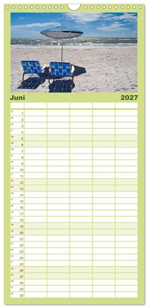 Produktbild: Familienplaner 2027 - Sonne, Strand & Meer mit 5 Spalten (Wandkalender, 21 x 45 cm) CALVENDO