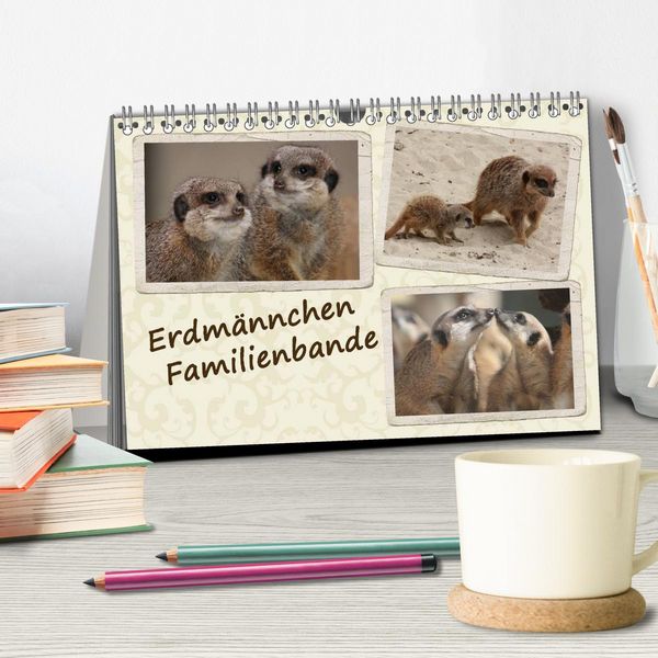 Produktbild: Erdm&auml;nnchen Familienbande (Tischkalender 2026 DIN A5 quer), CALVENDO Monatskalender