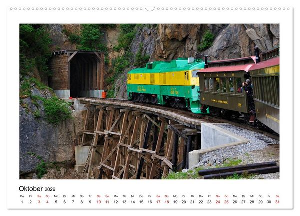 Produktbild: Destination SKAGWAY - Eine legend&auml;re Eisenbahnfahrt in Alaska (Wandkalender 2026 DIN A2 quer), CALVENDO Monatskalender
