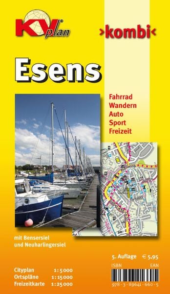 Produktbild: Esens, KVplan, Radkarte/Freizeitkarte/Stadtplan, 1:25.000 / 1:15.000 / 1:5.000