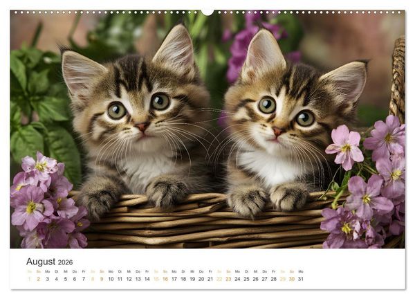 Produktbild: Zauberhafte Katzenbabys (hochwertiger Premium Wandkalender 2026 DIN A2 quer), Kunstdruck in Hochglanz