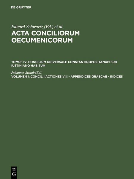 Produktbild: Concilii actiones VIII - Appendices Graecae - Indices