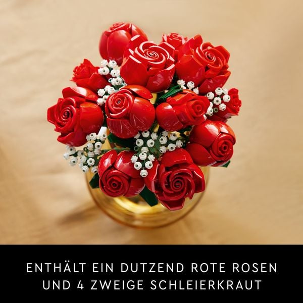 Produktbild: LEGO Botanicals 10328 Rosenstrau&szlig;, Kunstblumen Set mit k&uuml;nstlichen Rosen