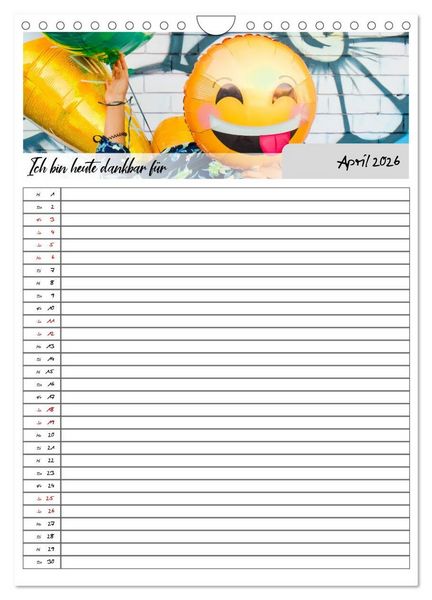 Produktbild: Ich bin dankbar - ein Jahr voller Achtsamkeit (Wandkalender 2026 DIN A4 hoch), CALVENDO Monatskalender