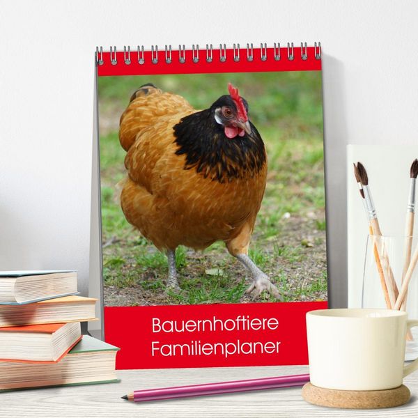 Produktbild: Bauernhoftiere Familienplaner (Tischkalender 2026 DIN A5 hoch), CALVENDO Monatskalender