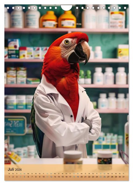 Produktbild: Der tierisch lustige Apotheker-Kalender (Wandkalender 2026 DIN A4 hoch), CALVENDO Monatskalender