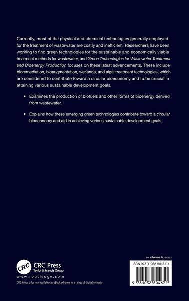 Produktbild: Green Technologies for Wastewater Treatment and Bioenergy Production