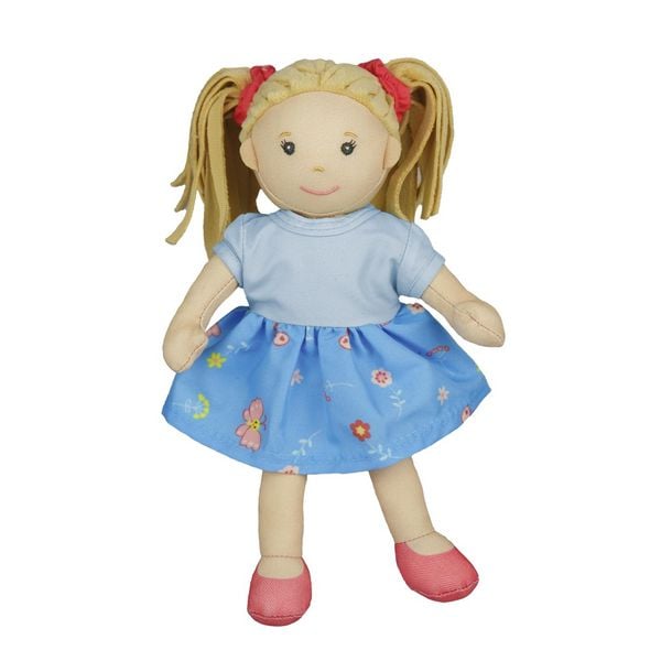 Stoffpuppe ''Pippa'' mit Kleidchen zum An- und Ausziehen, 22 cm