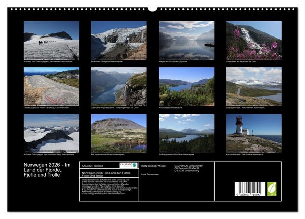 Produktbild: Norwegen 2026 - Im Land der Fjorde, Fjelle und Trolle (hochwertiger Premium Wandkalender 2026 DIN A2 quer), Kunstdruck in Hochglanz