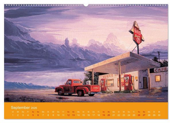 Produktbild: Route US 66 Momente Gem&auml;lde von Georg Huber (hochwertiger Premium Wandkalender 2026 DIN A2 quer), Kunstdruck in Hochglanz