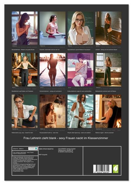 Produktbild: Frau Lehrerin zieht blank - sexy Frauen nackt im Klassenzimmer (hochwertiger Premium Wandkalender 2026 DIN A2 hoch), Kunstdruck in Hochglanz