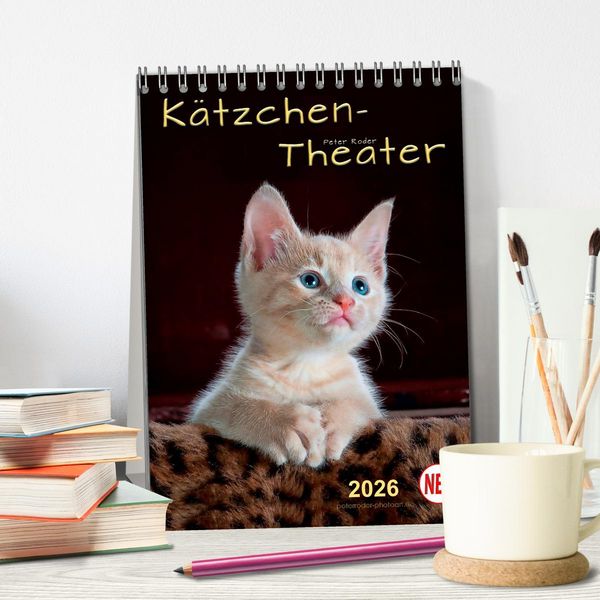 Produktbild: K&auml;tzchen - Theater (Tischkalender 2026 DIN A5 hoch), CALVENDO Monatskalender