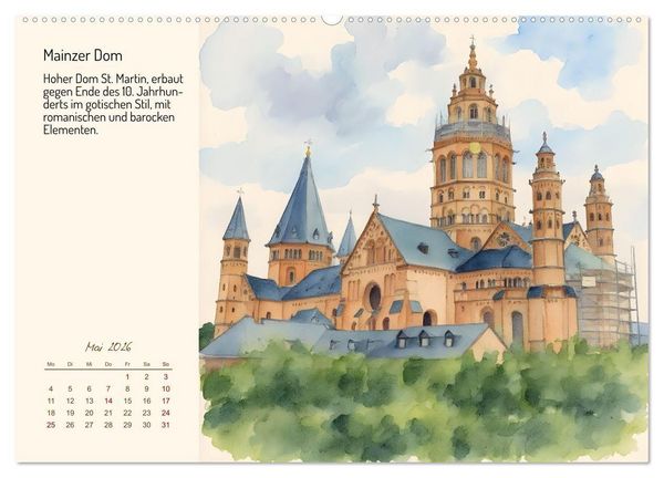 Produktbild: Deutschlands sch&ouml;nste Kirchen (hochwertiger Premium Wandkalender 2026 DIN A2 quer), Kunstdruck in Hochglanz