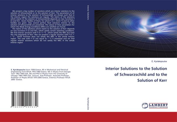 Produktbild: Interior Solutions to the Solution of Schwarzschild and to the Solution of Kerr