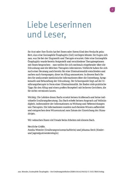 Produktbild: Eosinophile &Ouml;sophagitis - Der Ern&auml;hrungsleitfaden