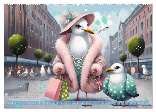 Produktbild: Die M&ouml;we Emma in Hamburg (Wandkalender 2027 DIN A2 quer), CALVENDO Monatskalender