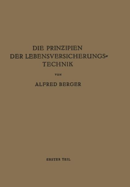 Produktbild: Die Prinzipien der Lebensversicherungstechnik