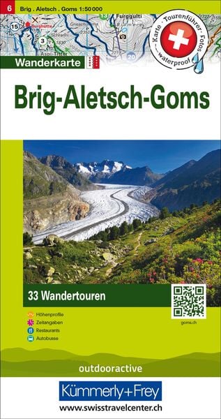 Kümmerly+Frey Wandertourenkarte 6 Brig, Aletsch, Goms 1:50.000, Sonstige von , Hallwag, 9783828309524