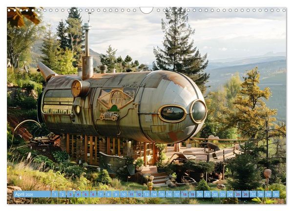 Produktbild: Steampunk Domizile (Wandkalender 2026 DIN A3 quer), CALVENDO Monatskalender