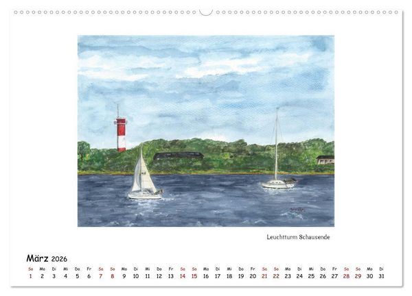 Produktbild: Die Flensburger F&ouml;rde (hochwertiger Premium Wandkalender 2026 DIN A2 quer), Kunstdruck in Hochglanz
