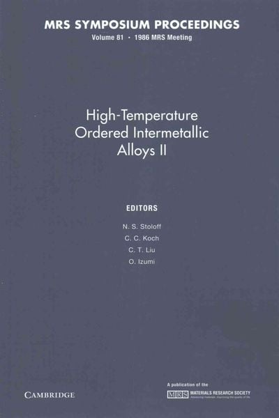 Produktbild: High-Temperature Ordered Intermetallic Alloys II