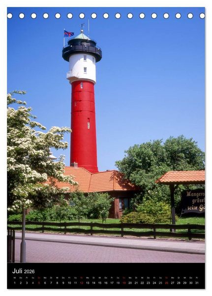 Produktbild: Leuchtt&uuml;rme in Norddeutschland (Tischkalender 2026 DIN A5 hoch), CALVENDO Monatskalender