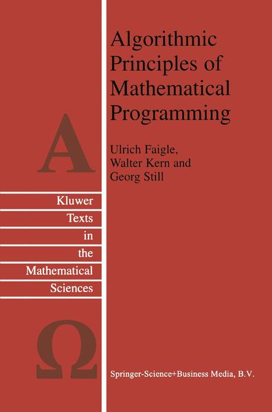 Produktbild: Algorithmic Principles of Mathematical Programming