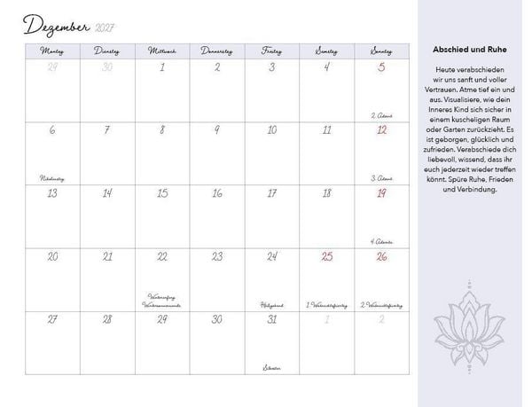Produktbild: Meditationen f&uuml;r dein Inneres Kind Kalender 2027