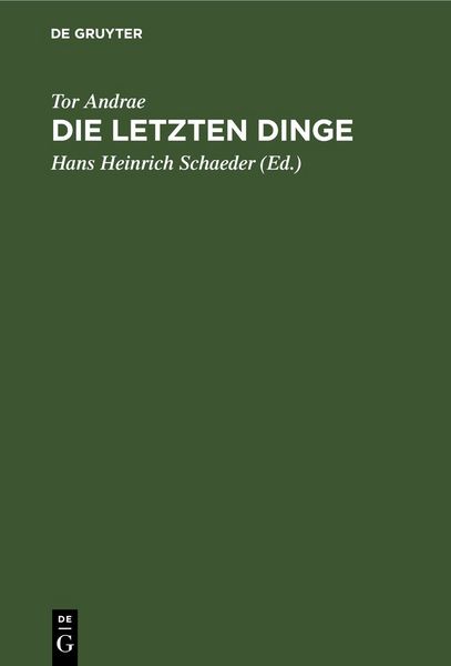 Produktbild: Die Letzten Dinge