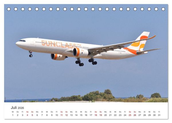 Produktbild: Flugzeugimpressionen auf dem Flughafen (Tischkalender 2026 DIN A5 quer), CALVENDO Monatskalender