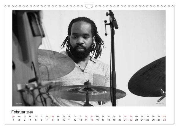 Produktbild: Internationale Meister des Jazz in Schwarzwei&szlig; (Wandkalender 2026 DIN A3 quer), CALVENDO Monatskalender