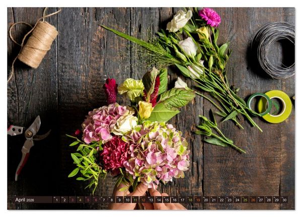 Produktbild: FLORISTIK - Im Reich der Blumen (Tischkalender 2026 DIN A5 quer), CALVENDO Monatskalender