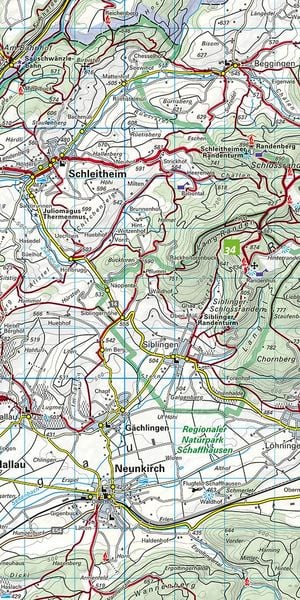 Produktbild: K&uuml;mmerly+Frey Wanderkarte 1 Schaffhausen, Winterthur 1:60.000