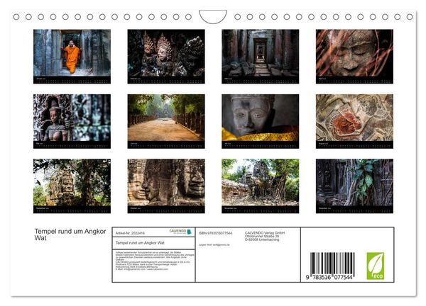 Produktbild: Tempel rund um Angkor Wat (Wandkalender 2026 DIN A4 quer), CALVENDO Monatskalender