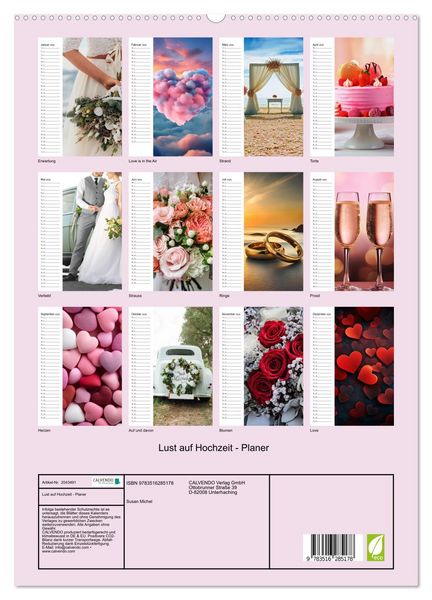 Produktbild: Lust auf Hochzeit - Planer (hochwertiger Premium Wandkalender 2026 DIN A2 hoch), Kunstdruck in Hochglanz