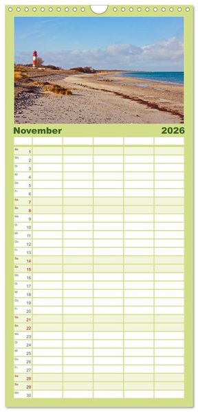 Produktbild: Familienplaner 2026 - Schlei und Ostsee - Eine Region zum Verlieben mit 5 Spalten (Wandkalender, 21 x 45 cm) CALVENDO