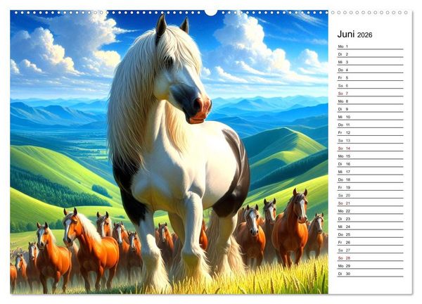 Produktbild: Tinker Tr&auml;ume - Ein Jahr auf zauberhaften Weiden (hochwertiger Premium Wandkalender 2026 DIN A2 quer), Kunstdruck in Hochglanz