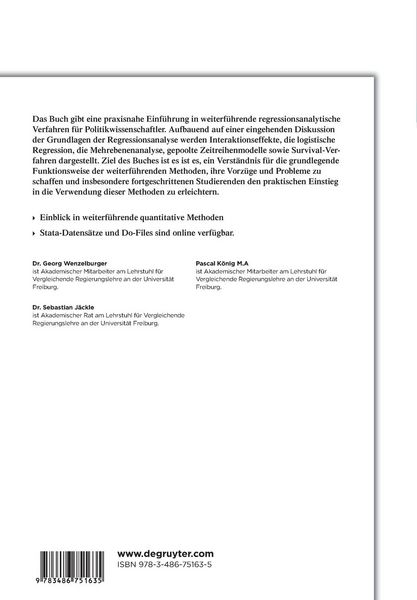 Produktbild: Weiterführende statistische Methoden für Politikwissenschaftler