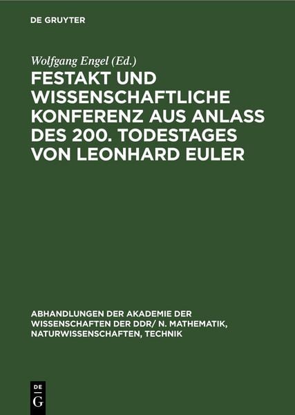 Produktbild: Festakt und Wissenschaftliche Konferenz aus Anla&szlig; des 200. Todestages von Leonhard Euler