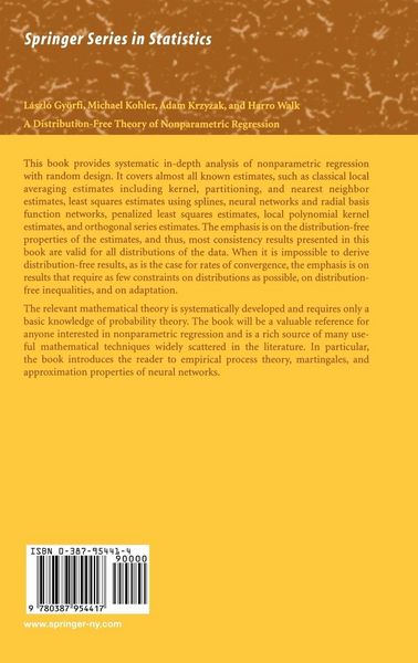 Produktbild: A Distribution-Free Theory of Nonparametric Regression