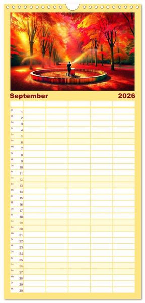 Produktbild: Familienplaner 2026 - Drummer - Color Splash Rhythms: Trommelschl&auml;ge und Farbexplosionen mit 5 Spalten (Wandkalender, 21 x 45 cm) CALVENDO