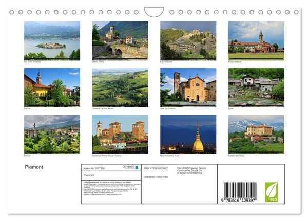 Produktbild: Piemont (Wandkalender 2026 DIN A4 quer), CALVENDO Monatskalender