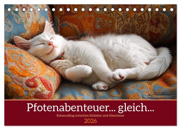 Pfotenabenteuer gleich (Tischkalender 2026 DIN A5 quer), CALVENDO Monatskalender